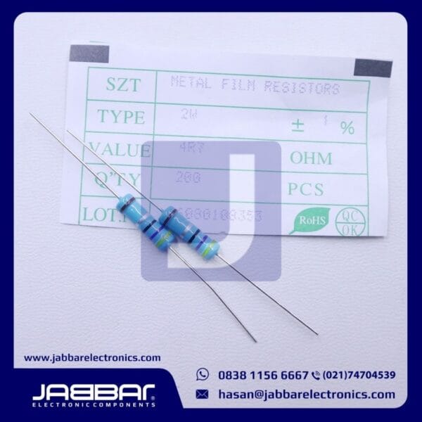RESISTOR 4R7 - 4.70 OHM 2W 1% DIP - BIRU
