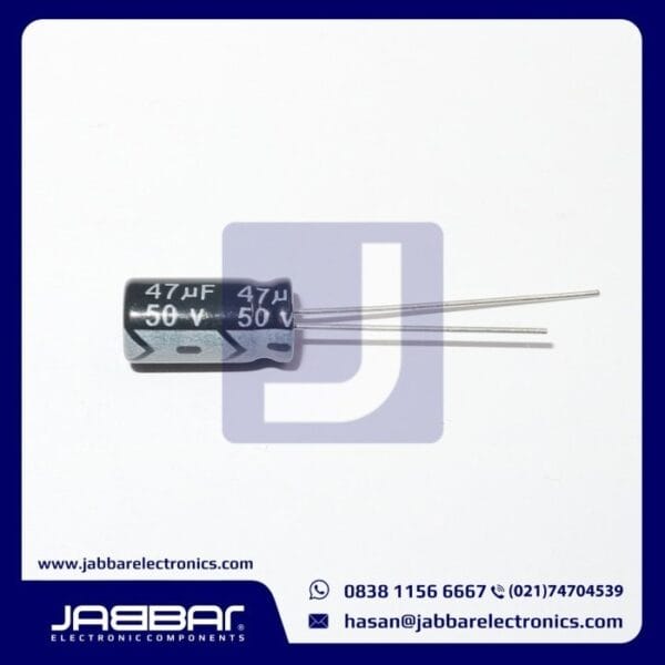 47uF 50V DIP2 (L= 1.2 cm W= 0.6 cm)