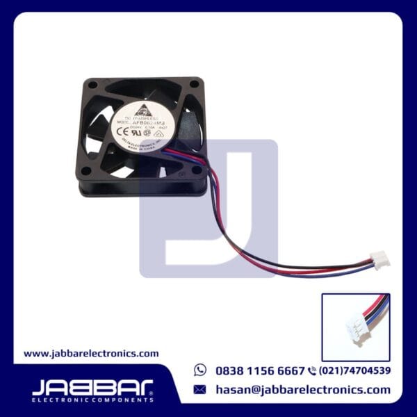 AFB0624MB DC24V 0.10A DC BRUSHLESS FAN (3 CABLE - L= 6 cm W= 6 cm)