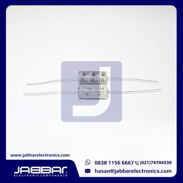 150uF 50V DIP2 (L= 2 cm W= 1 cm)