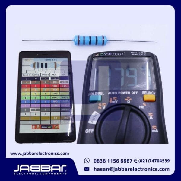 RESISTOR 180 OHM 2W 1% DIP - BIRU