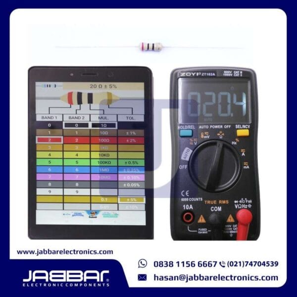 RESISTOR 20 OHM 1/4W 5% DIP - COKLAT