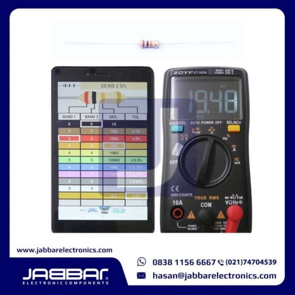 RESISTOR 20K OHM 1/4W 5% DIP - COKLAT