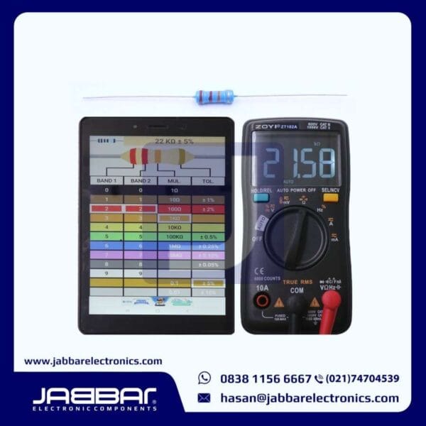 RESISTOR 22K OHM 1/2W 5% DIP - BIRU