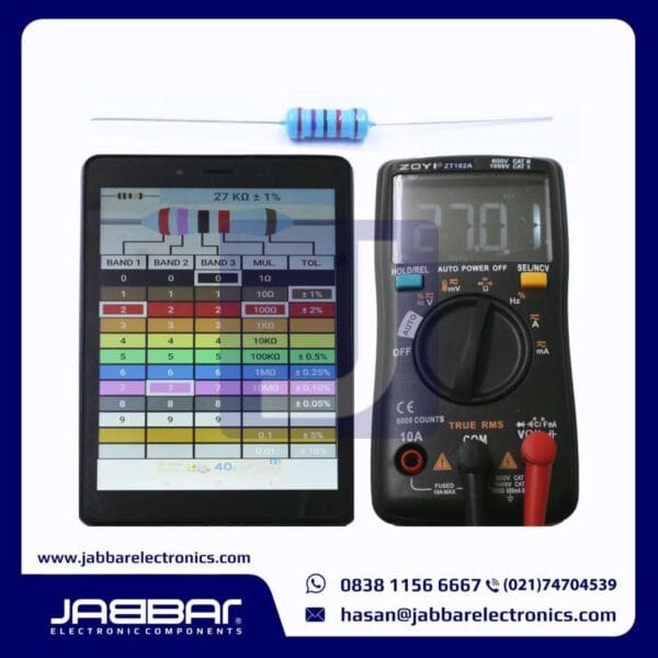 RESISTOR 27K OHM 1W 1% DIP - BIRU