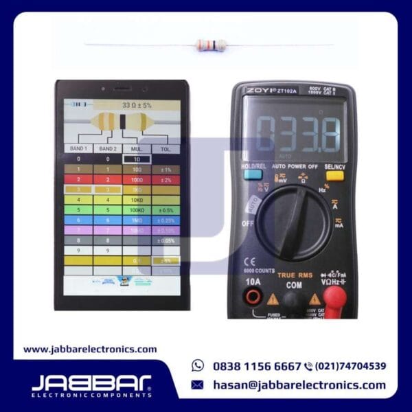 RESISTOR 33 OHM 1/4W (Seperempat) 5% DIP - COKLAT