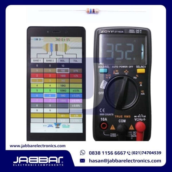 RESISTOR 360 OHM 1/4W 5% DIP - COKLAT