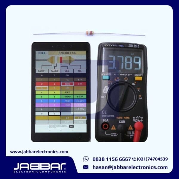 RESISTOR 3K9 OHM 1/6W (Seperenam) 5% DIP (3,90K OHM) - COKLAT