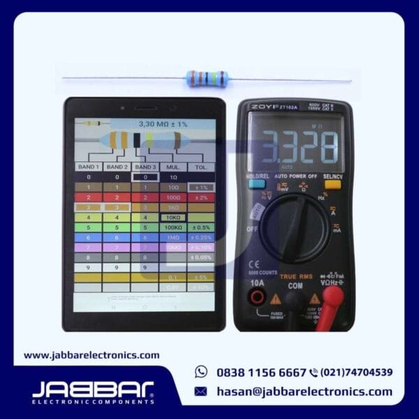 RESISTOR 3M3 OHM 1/2W (Setengah) 1% DIP (3,30M OHM) - BIRU