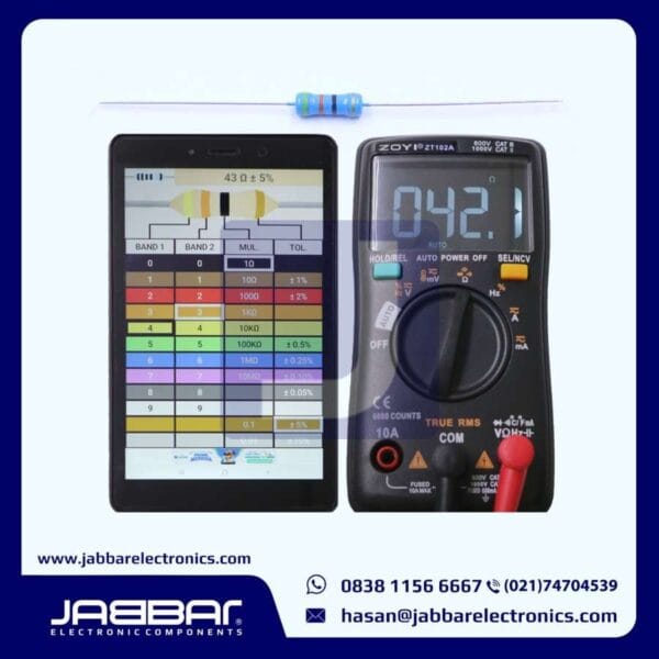 RESISTOR 43 OHM 1/2W 5% DIP - BIRU