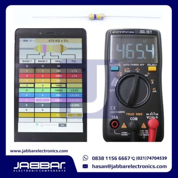 RESISTOR 470K OHM 1/4W (Seperempat) 5% DIP - COKLAT