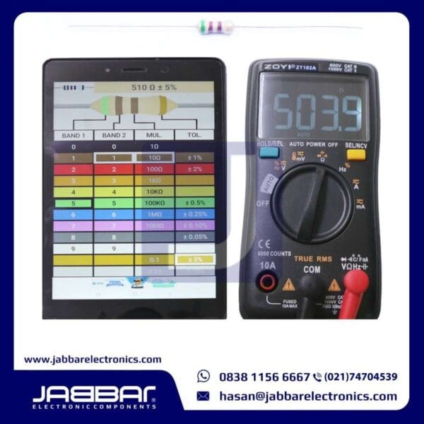 RESISTOR 510 OHM 1/4W (Seperempat) 5% DIP - COKLAT