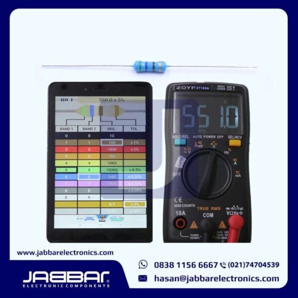 RESISTOR 560 OHM 1/2W 5% DIP - BIRU