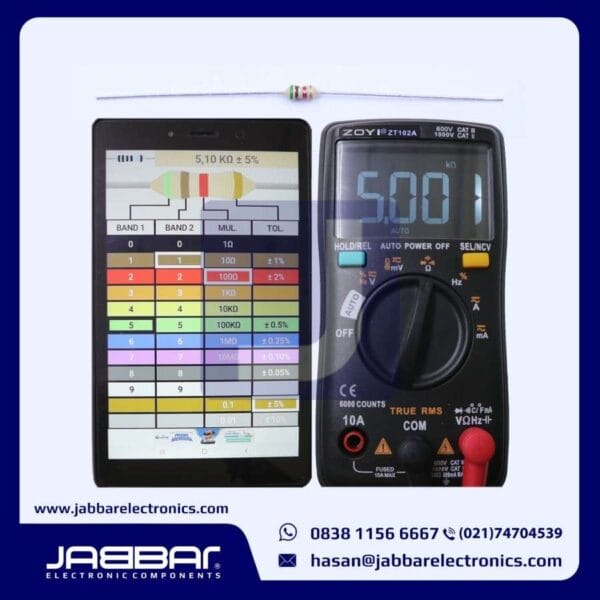 RESISTOR 5K1 OHM 1/8W (Seperdelapan) 5% DIP (5,10K OHM) - COKLAT