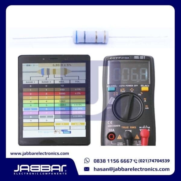 RESISTOR 6R8 OHM 3W 5% DIP (6,80 OHM) - ABU-ABU