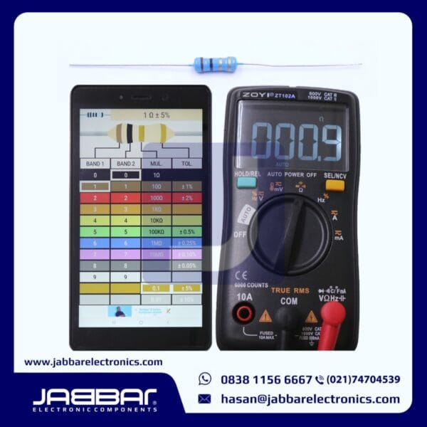 RESISTOR 1 OHM 1/2W (Setengah) 5% DIP - BIRU