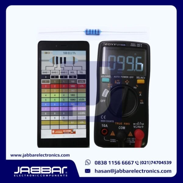 RESISTOR 100 OHM 1/2W (Setengah) 1% DIP - BIRU