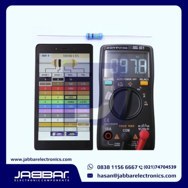 RESISTOR 100K OHM 1/2W (Setengah) 5% DIP - BIRU