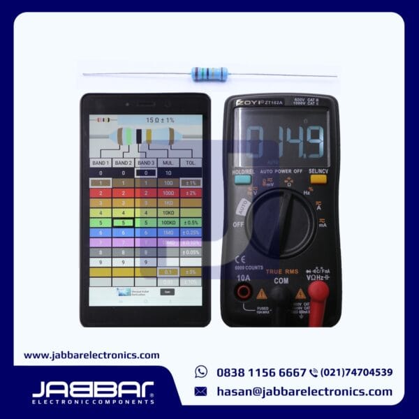 RESISTOR 15 OHM 1/2W (Setengah) 1% DIP - BIRU