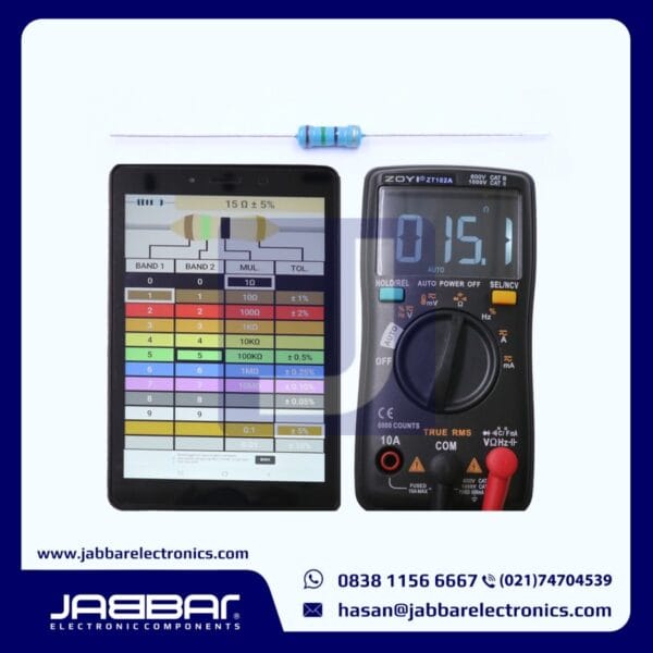 RESISTOR 15 OHM 1/2W (Setengah) 5% DIP - BIRU