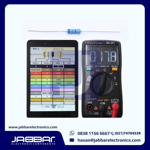 RESISTOR 18 OHM 1/2W (Setengah) 5% DIP - BIRU