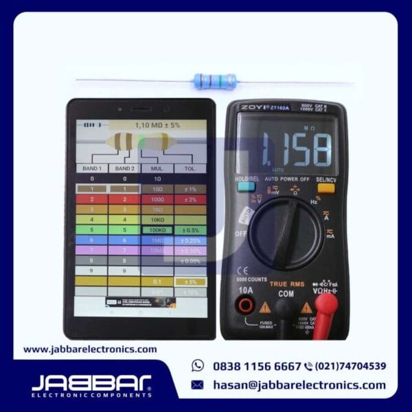 RESISTOR 1M1 OHM 1/2W (Setengah) 5% DIP (1,10M OHM) - BIRU