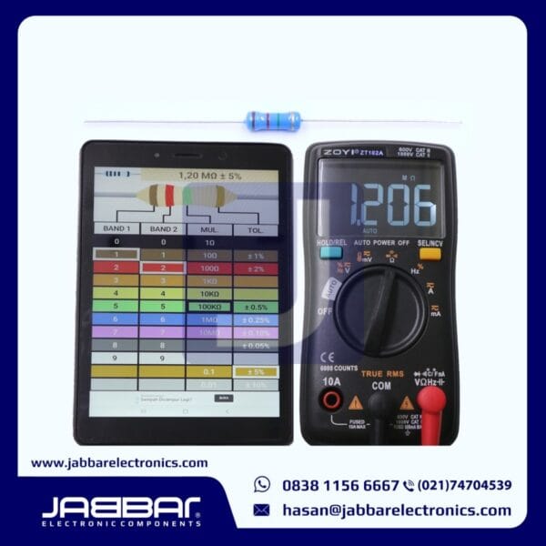 RESISTOR 1M2 OHM 1/2W (Setengah) 5% DIP (1,20M OHM) - BIRU