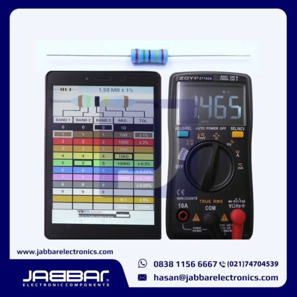 RESISTOR 1M5 OHM 1W 1% DIP (1,50M OHM) - BIRU