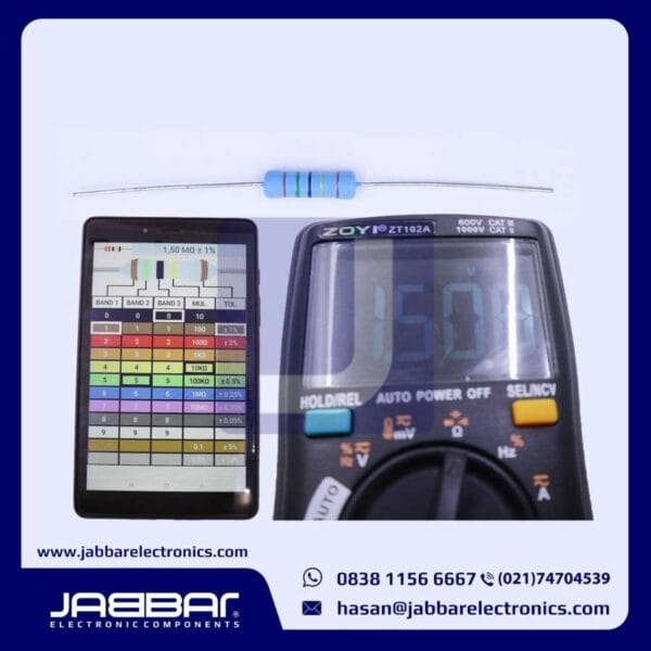 RESISTOR 1M5 OHM 2W 1% DIP (1,50M OHM) - BIRU