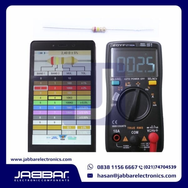 RESISTOR 2.4 OHM 1/4W (Seperempat) 5% DIP (2,40 OHM) - COKLAT