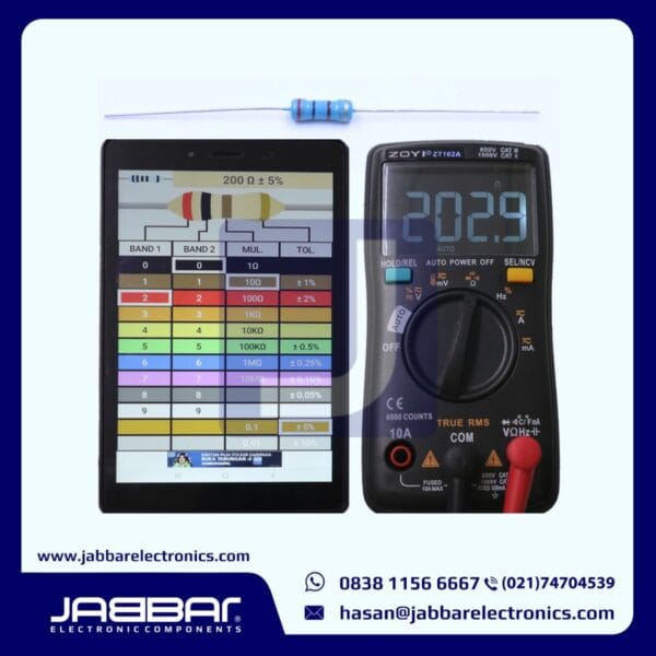 RESISTOR 200 OHM 1/2W (Setengah) 5% DIP - BIRU
