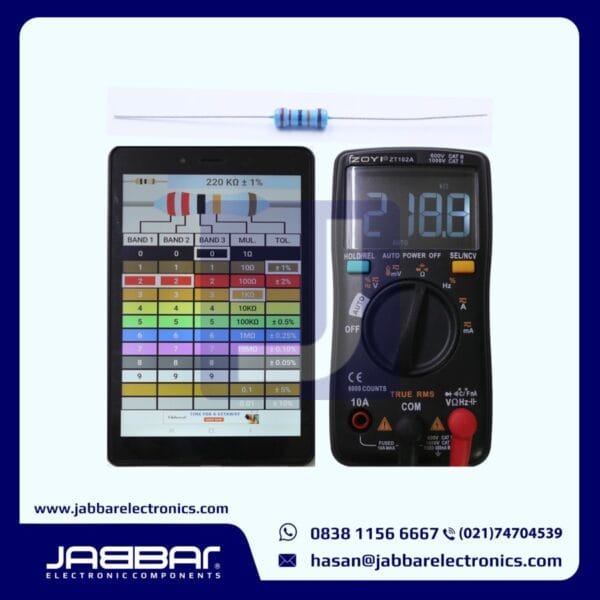 RESISTOR 220K OHM 1/2W (Setengah) 1% DIP - BIRU