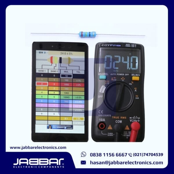 RESISTOR 24 OHM 1/2W (Setengah) 5% DIP - BIRU