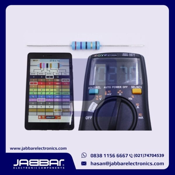 RESISTOR 27 OHM 2W 1% DIP - BIRU