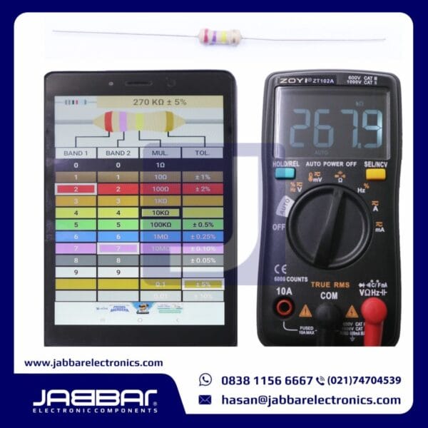 RESISTOR 270K OHM 1/4W (Seperempat) 5% DIP - COKLAT