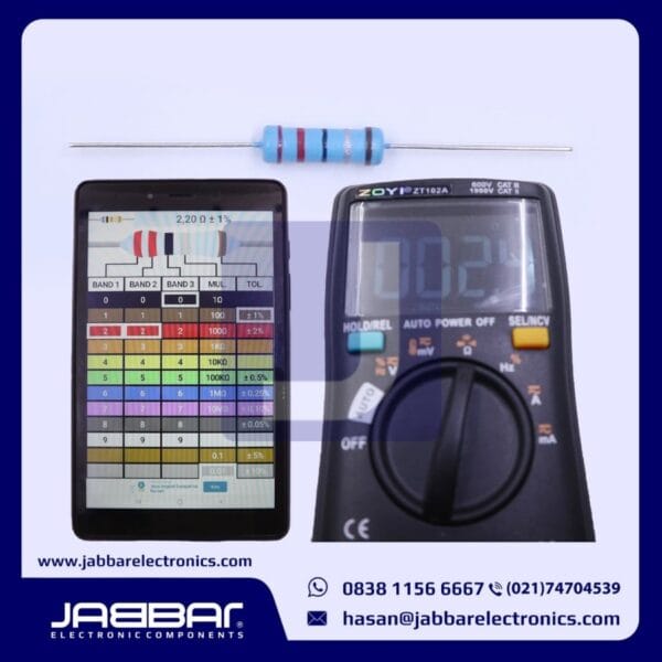 RESISTOR 2E2 OHM 2W 1% DIP (2,20 OHM) - BIRU