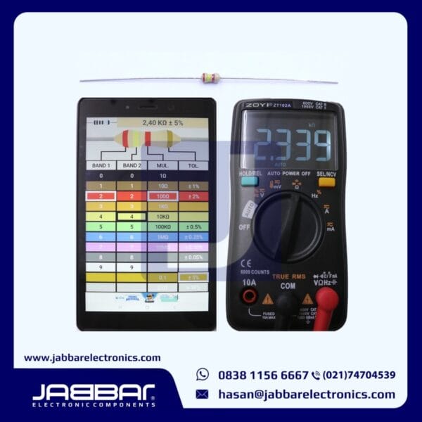 RESISTOR 2K4 OHM 1/6W (Seperenam) 5% DIP (2,40K OHM) - COKLAT