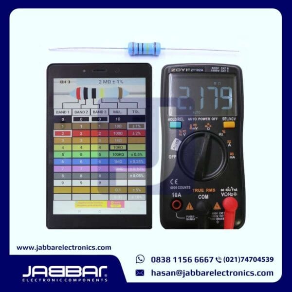 RESISTOR 2M OHM 1W 1% DIP - BIRU