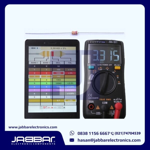 RESISTOR 3.3K OHM 1/6W (Seperenam) 5% DIP (3,30K OHM) - COKLAT