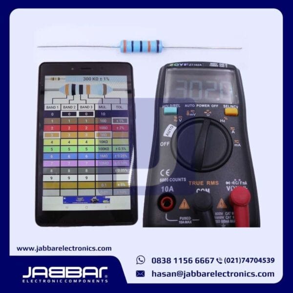 RESISTOR 300K OHM 2W 1% DIP - BIRU