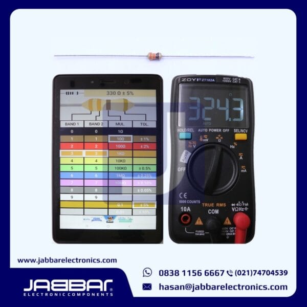 RESISTOR 330 OHM 1/6W (Seperenam) 5% DIP - COKLAT