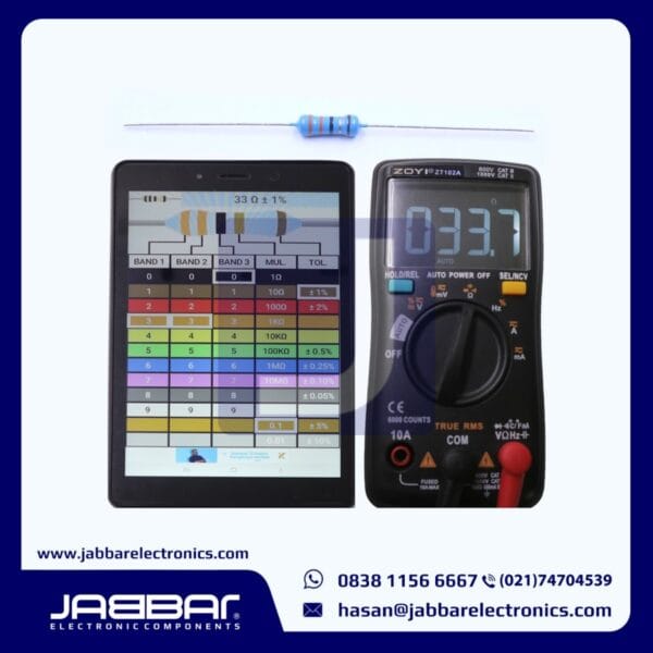 RESISTOR 33E OHM 1/2W (Setengah) 1% DIP (33 OHM) - BIRU