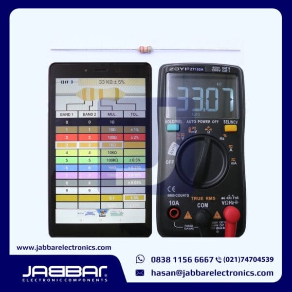 RESISTOR 33K OHM 1/8W (Seperdelapan) 5% DIP - COKLAT