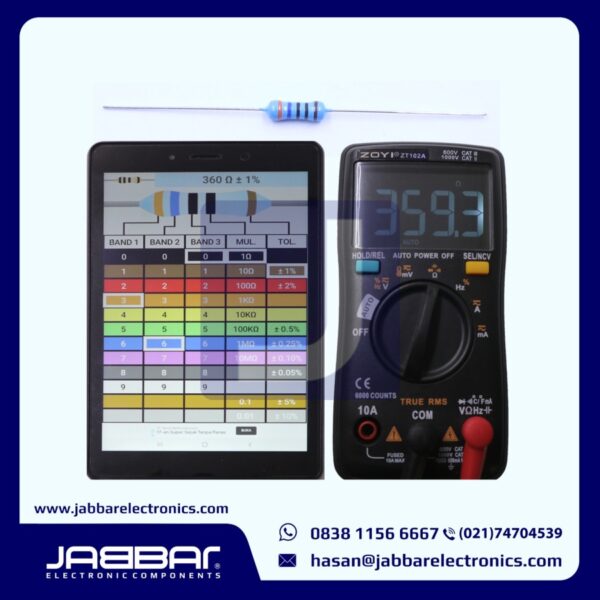 RESISTOR 360 OHM 1/2W (Setengah) 1% DIP - BIRU