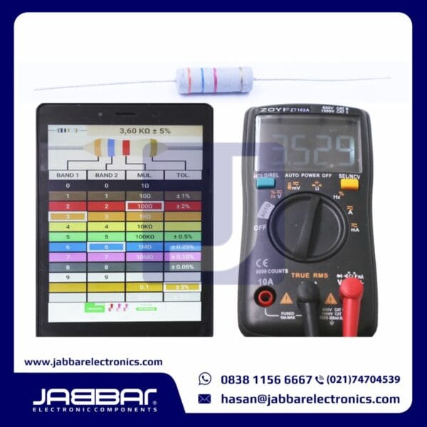 RESISTOR 3K6 OHM 3W 5% DIP (3,60K OHM) - ABU-ABU