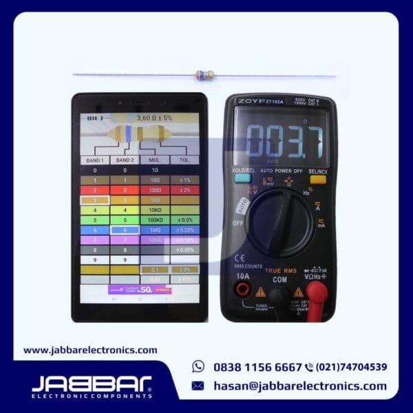 RESISTOR 3R6 OHM 1/6W (Seperenam) 5% DIP (3,60 OHM) - COKLAT