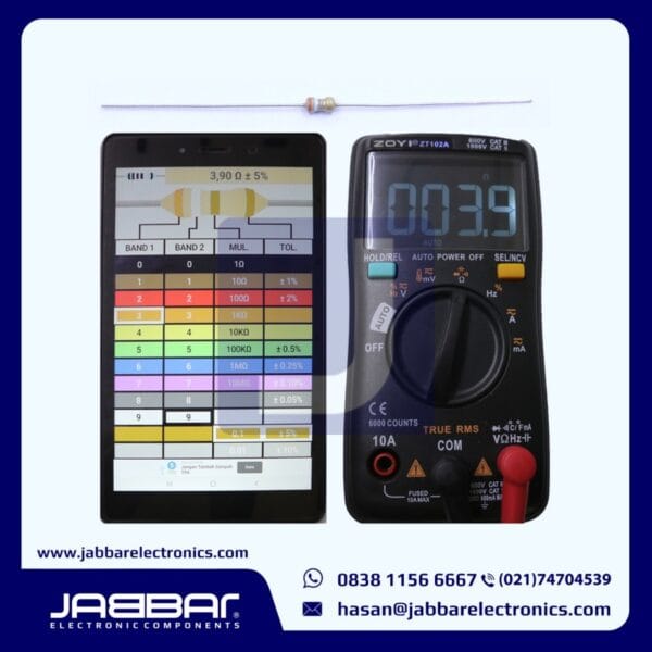 RESISTOR 3R9 OHM 1/6W (Seperenam) 5% DIP (3,90 OHM) - COKLAT