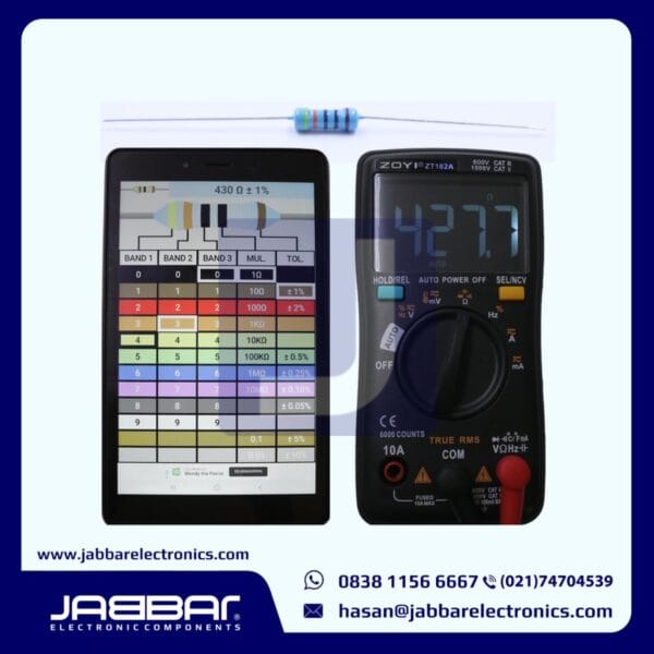 RESISTOR 430 OHM 1/2W (Setengah) 1% DIP - BIRU