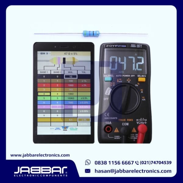 RESISTOR 47 OHM 1/2W (Setengah) 5% DIP - BIRU