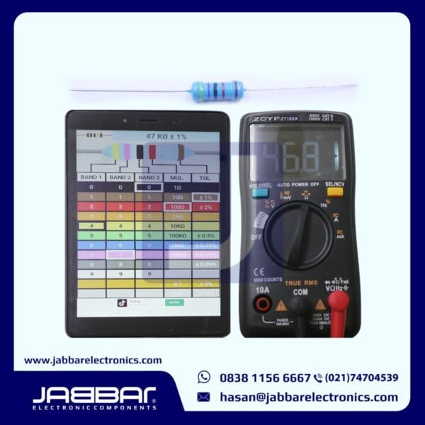 RESISTOR 47K OHM 1W 1% DIP - BIRU